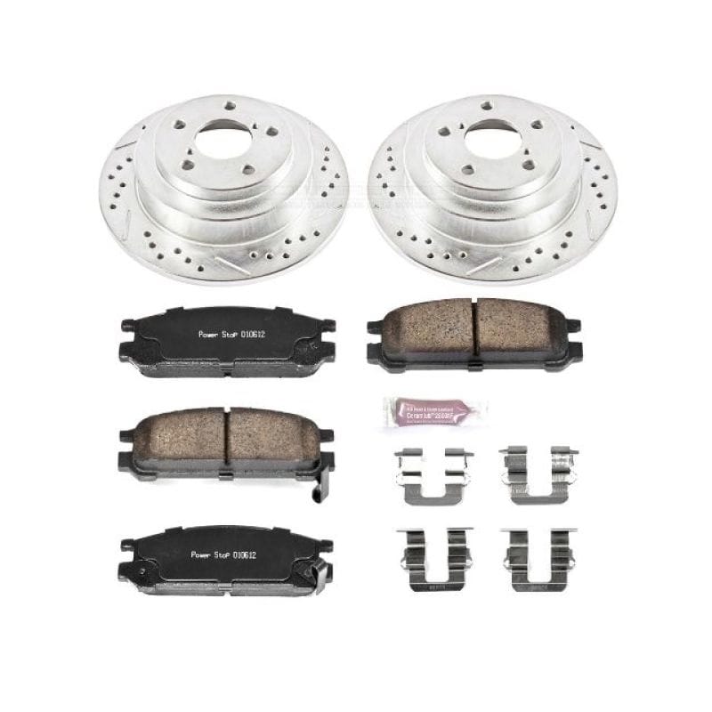 PowerStop — Z23 Daily Driver Carbon-Fiber Ceramic Brake Pad and Drilled & Slotted Rotor Kit