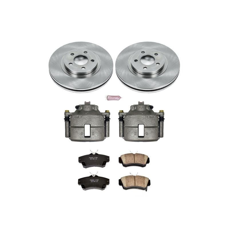 PowerStop — OE Stock Replacement Low-Dust Ceramic Brake Pad, Rotor and Caliper Kit