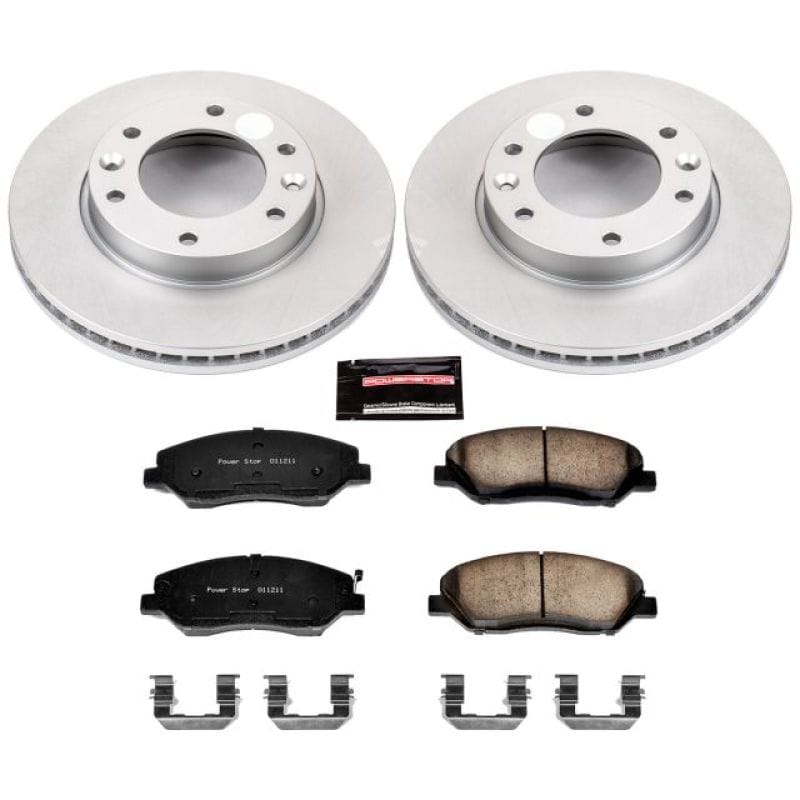 PowerStop — Genuine Geomet Coated Rotor and Low-Dust Ceramic Brake Pad Kit