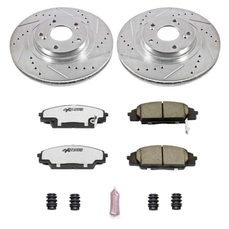 PowerStop — Z26 Street Performance Ceramic Brake Pad and Drilled & Slotted Rotor Kit