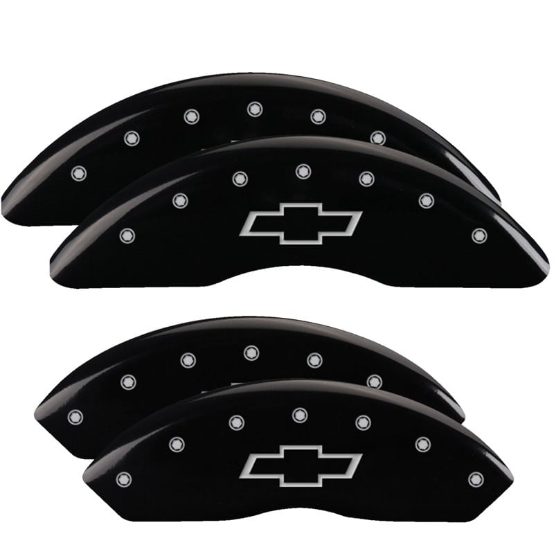 MGP — Set of 4 caliper covers, Engraved Front and Rear: Bowtie, Black powder coat fini