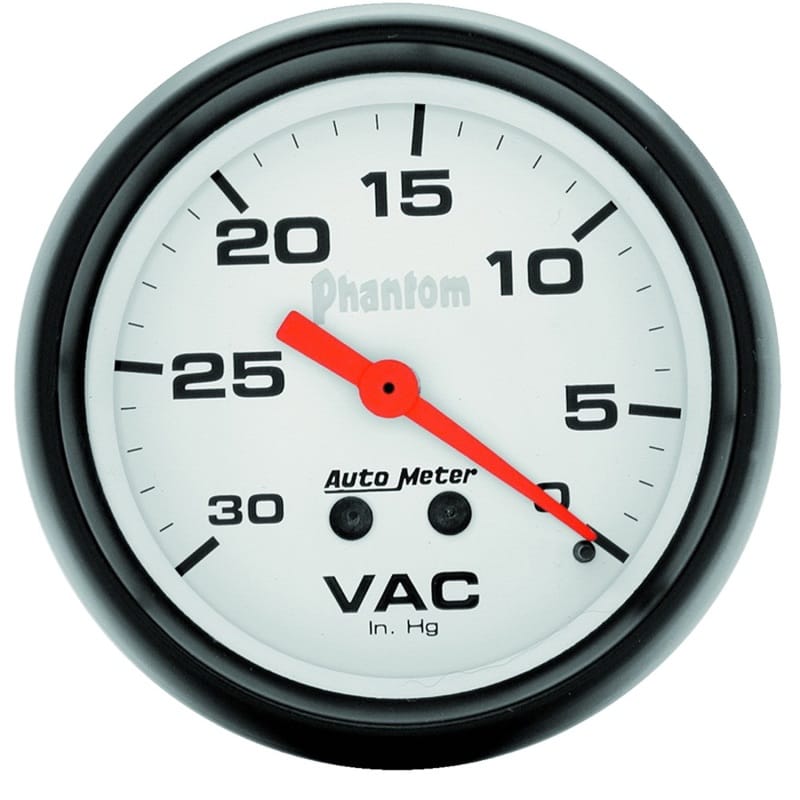 AutoMeter — GAUGE, VACUUM, 2 5/8", 30INHG, MECHANICAL, PHANTOM
