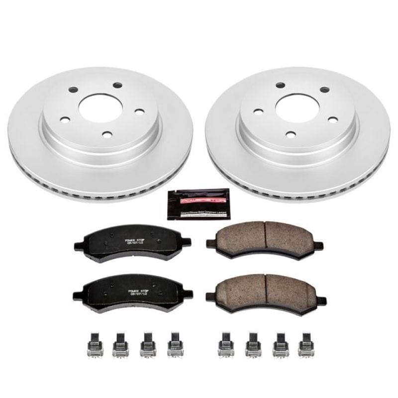 PowerStop — Genuine Geomet Coated Rotor and Low-Dust Ceramic Brake Pad Kit