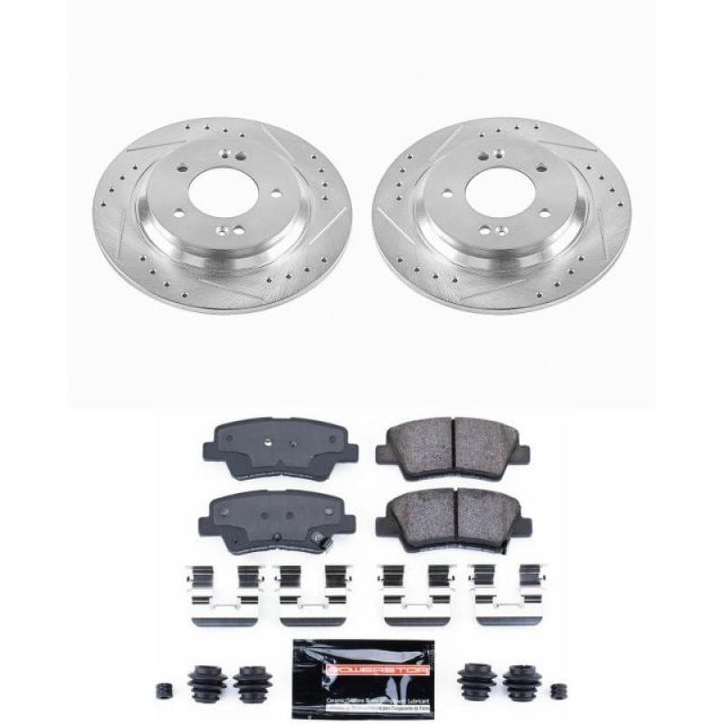 PowerStop — Z23 Daily Driver Carbon-Fiber Ceramic Brake Pad and Drilled & Slotted Rotor Kit