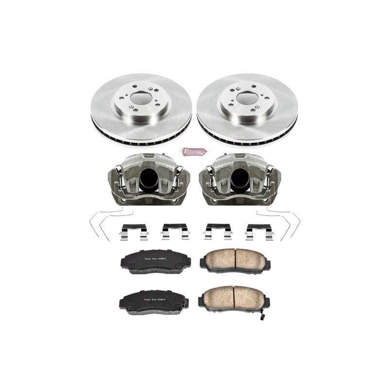 PowerStop — OE Stock Replacement Low-Dust Ceramic Brake Pad, Rotor and Caliper Kit