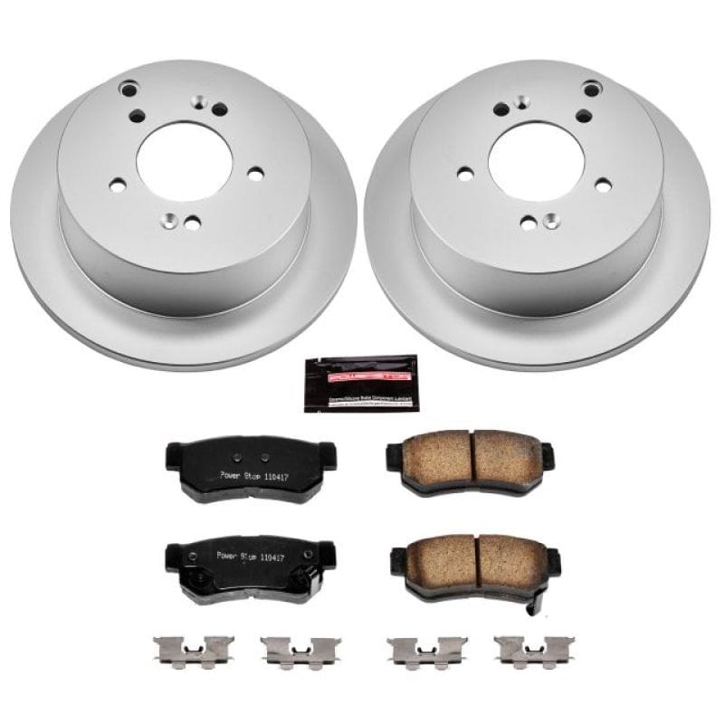 PowerStop — Genuine Geomet Coated Rotor and Low-Dust Ceramic Brake Pad Kit