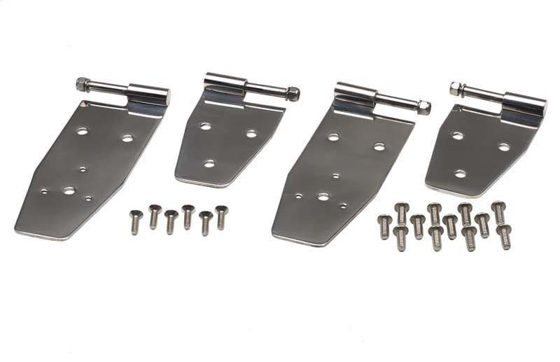Kentrol — Kentrol 94-95 Jeep Wrangler YJ Hardtop Door Hinge Set 4 Pieces - Polished Silver