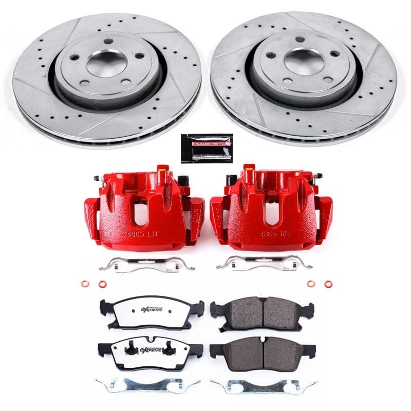 PowerStop — Z36 Truck and SUV Ceramic Brake Pad, Drilled & Slotted Rotor, and Caliper Kit
