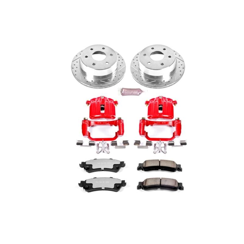 PowerStop — Z36 Truck and SUV Ceramic Brake Pad, Drilled & Slotted Rotor, and Caliper Kit
