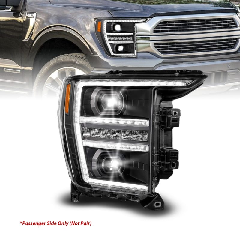 ANZO — ANZO 21-23 Ford F150 LED Projector Headlight w/Switchback+Sequential - Black (Passenger Side Only)
Head Light Set
Headlights