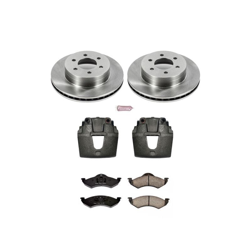 PowerStop — OE Stock Replacement Low-Dust Ceramic Brake Pad, Rotor and Caliper Kit