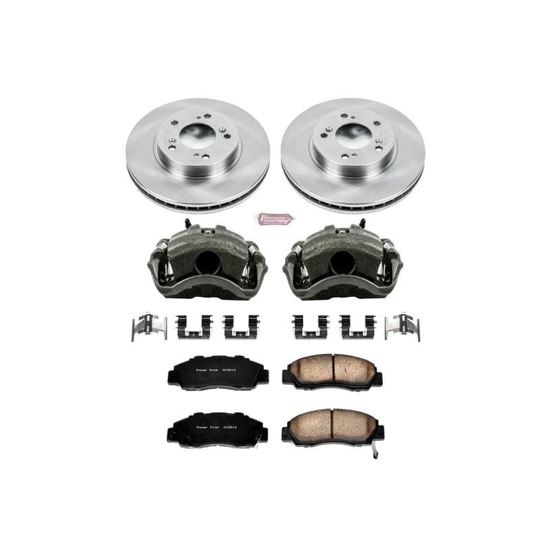 PowerStop — OE Stock Replacement Low-Dust Ceramic Brake Pad, Rotor and Caliper Kit