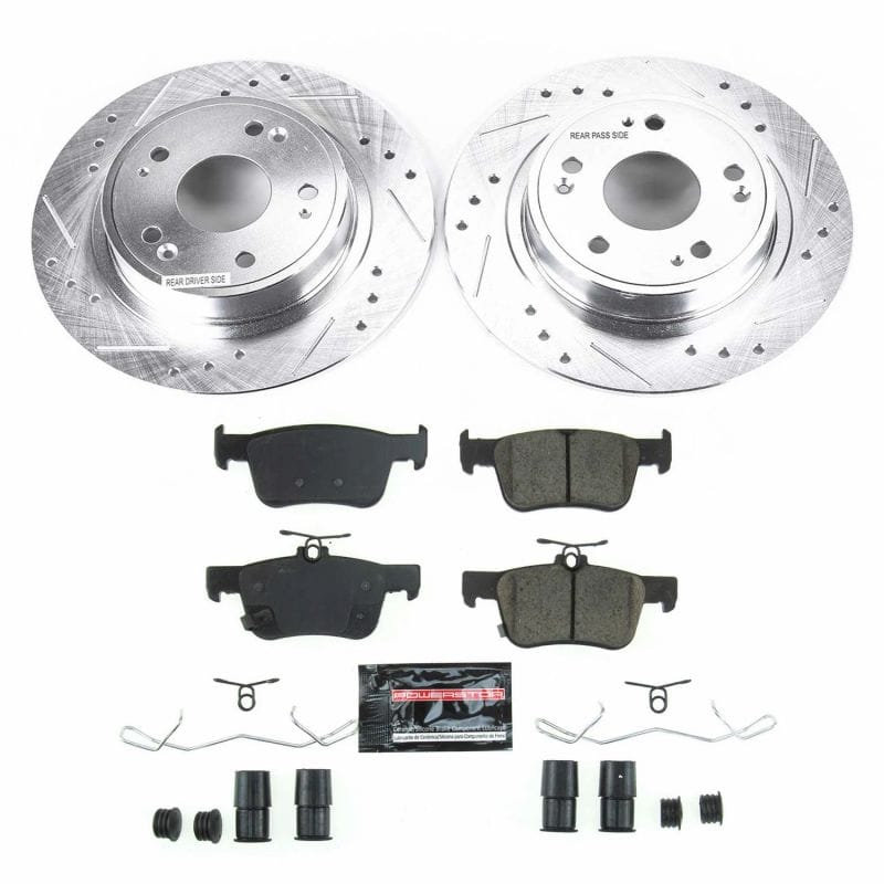 PowerStop — Z23 Daily Driver Carbon-Fiber Ceramic Brake Pad and Drilled & Slotted Rotor Kit