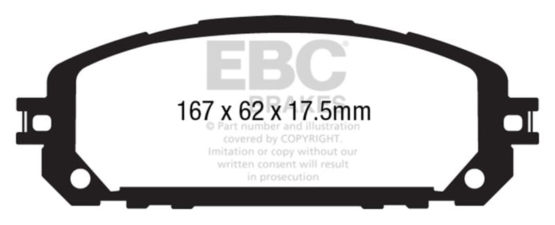 EBC — EBC 13+ Jeep Cherokee 3.2 Ultimax2 Front Brake Pads
Disc Brake Pad