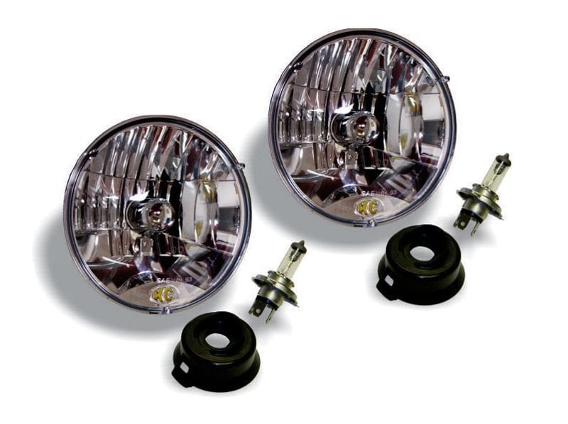 KC HiLiTES — KC Headlight H4 Halogen 7in Dot 2-Light 1997-2006 Jeep Wrangler TJ
Headlight; 7in. Universal/Jeep TJ 97-06 H4 DOT Lexan 55/60w (pr)