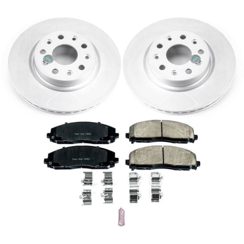 PowerStop — Genuine Geomet Coated Rotor and Low-Dust Ceramic Brake Pad Kit