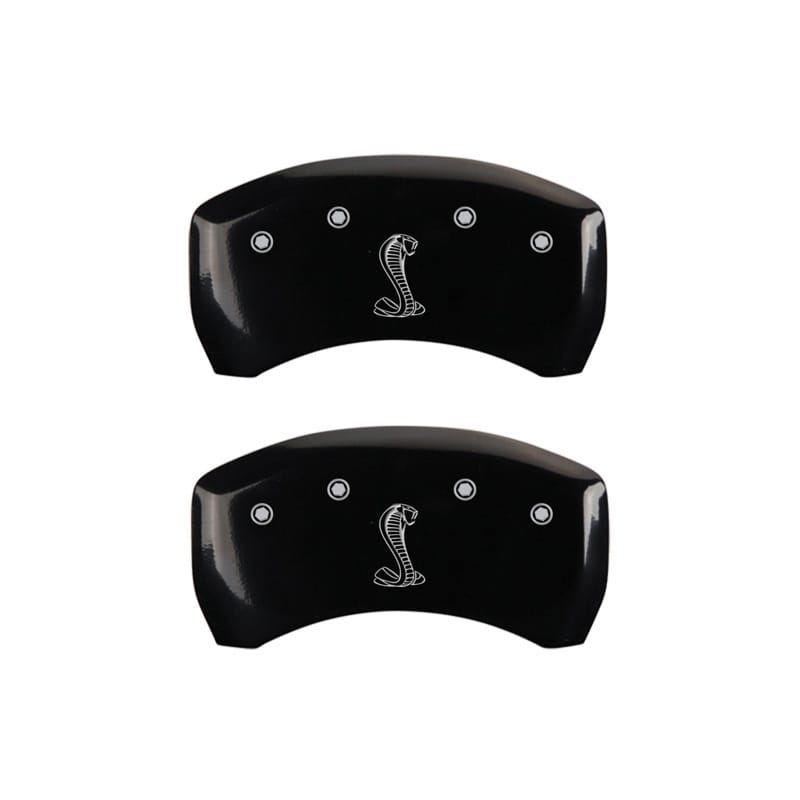 MGP — Set Of 2 Caliper Covers, Engraved Rear: Tiffany Snake Logo Black Powder Coat Fin