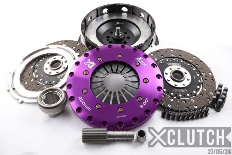 XCLUTCH — Clutch Kit Inc Chromoly Flywheel; 9" Twin Solid Organic Clutch Discs