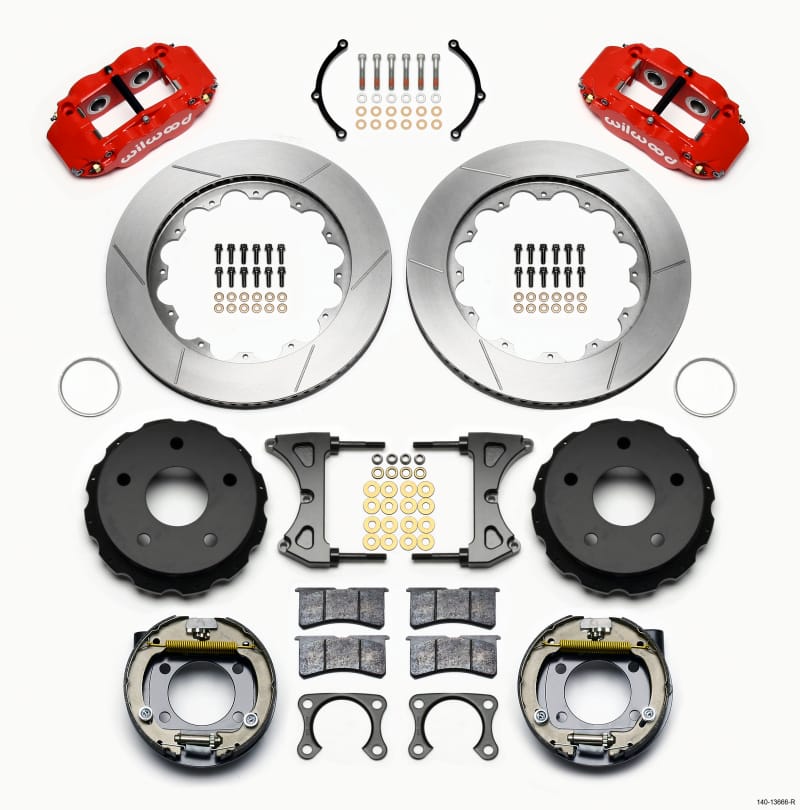 Wilwood — KIT,REAR,DISC/DRUM,BIG FORD,NEW STYLE FNSL4R,2.38 OFFSET,5x5.50 BC,14.00,RED