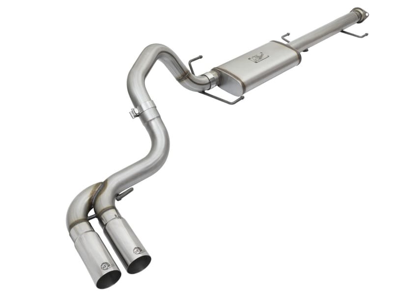 aFe — Rebel Series 3 IN Cat-Back Exhaust System w/ Mid-Side Exit Polished Tips