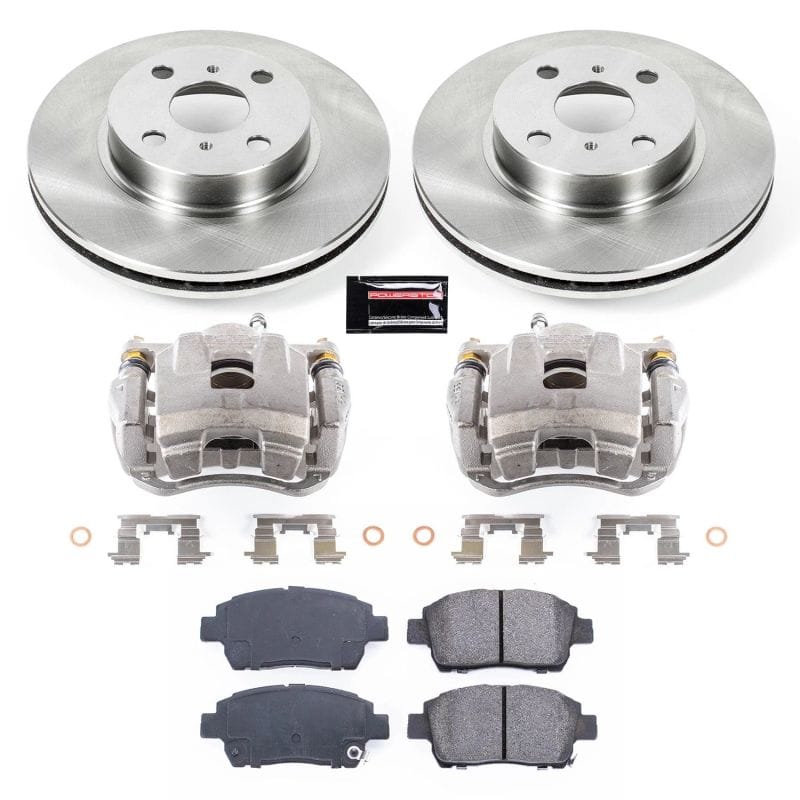 PowerStop — OE Stock Replacement Low-Dust Ceramic Brake Pad, Rotor and Caliper Kit