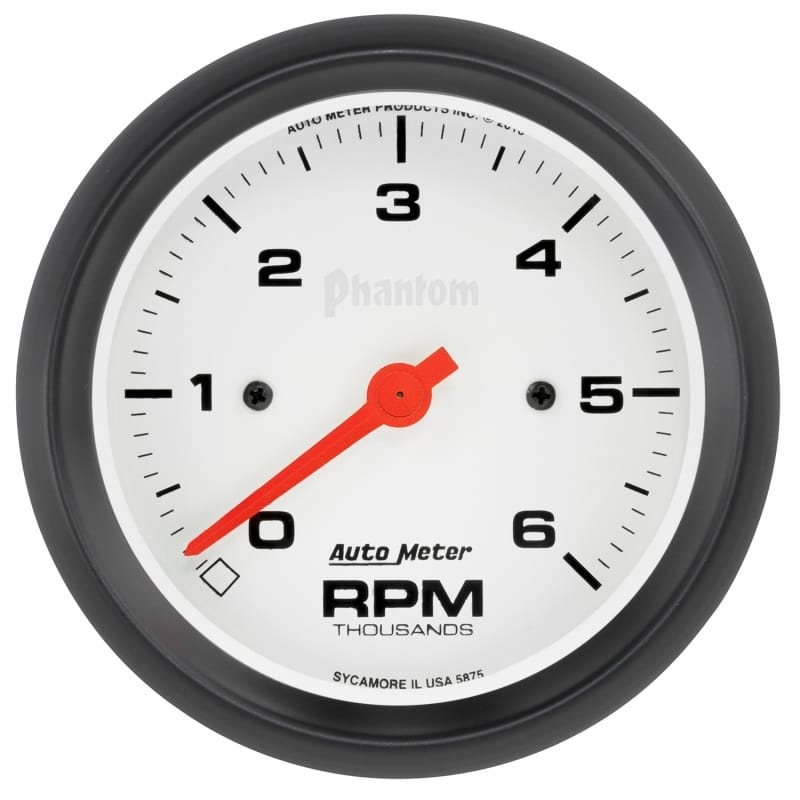AutoMeter — GAUGE, TACHOMETER, 3 3/8" , 6K RPM, IN-DASH, PHANTOM
