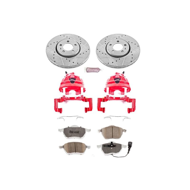 PowerStop — Z26 Street Performance Ceramic Brake Pad, Drilled Slotted Rotor, and Caliper Kit
