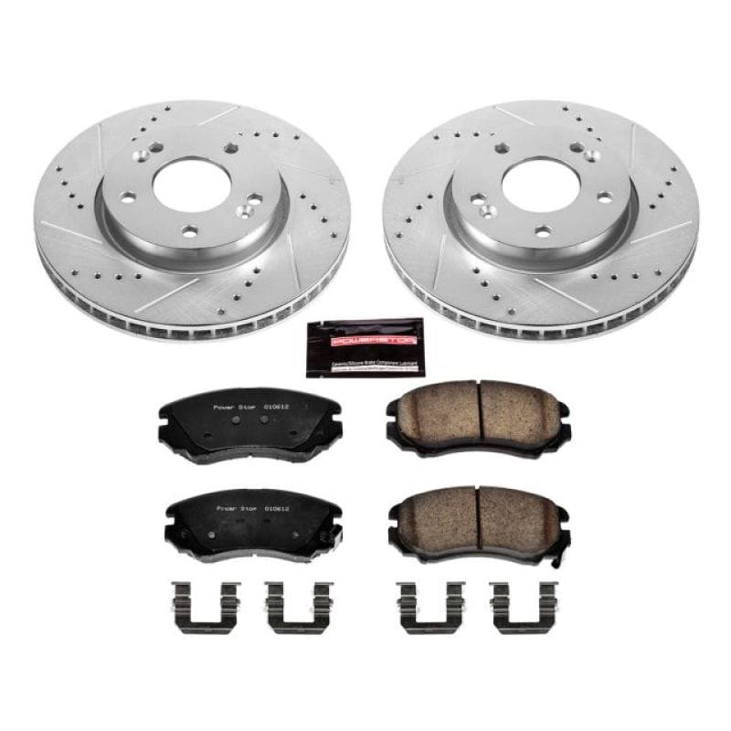 PowerStop — Z23 Daily Driver Carbon-Fiber Ceramic Brake Pad and Drilled & Slotted Rotor Kit