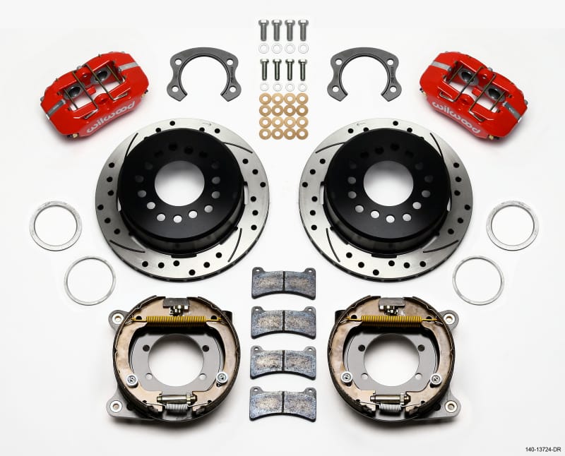 Wilwood — KIT,REAR,DISC/DRUM,FORD 8.8 SPECIAL,3.15 BRNG,2.50 OFF,1PC,SRP,RED