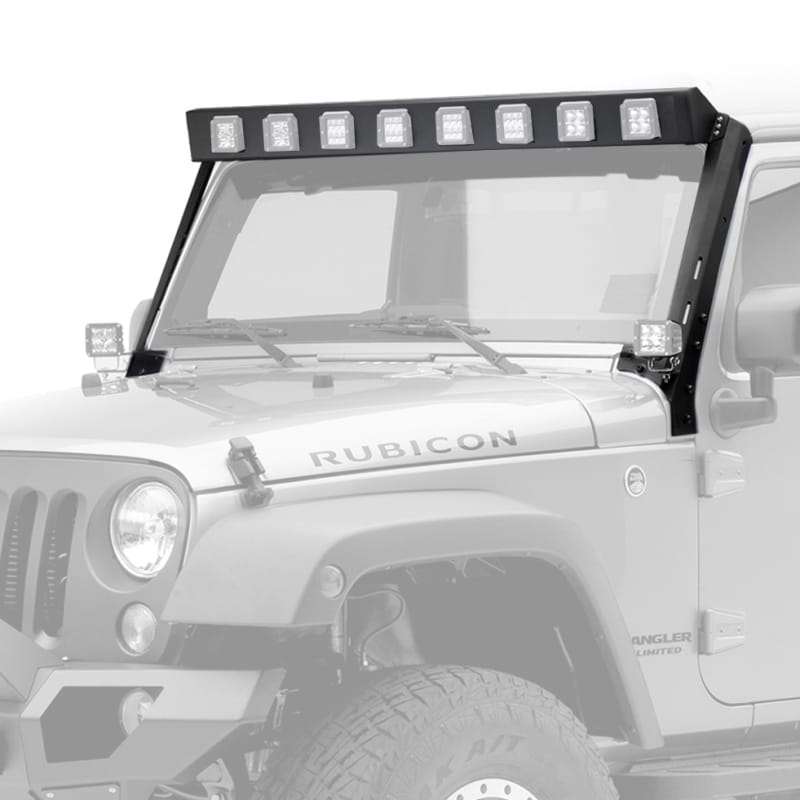 Go Rhino — Go Rhino 07-18 Jeep Wrangler JK WLF Windshield Light Mount Frame - Eight Cube Lights
WLF 8 Dually