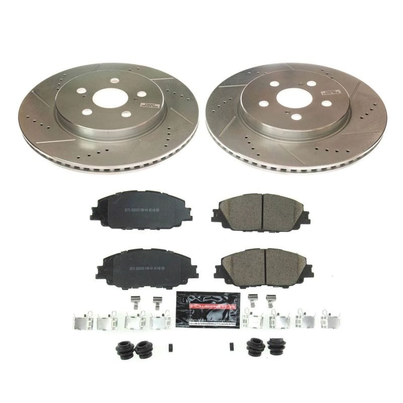 PowerStop — Z23 Daily Driver Carbon-Fiber Ceramic Brake Pad and Drilled & Slotted Rotor Kit