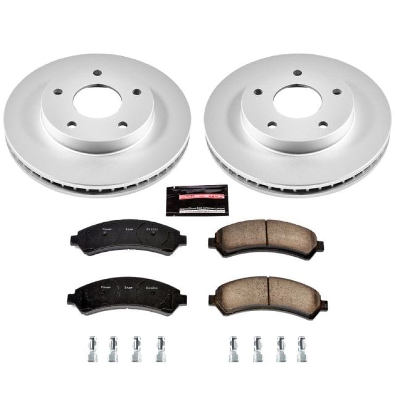 PowerStop — Genuine Geomet Coated Rotor and Low-Dust Ceramic Brake Pad Kit