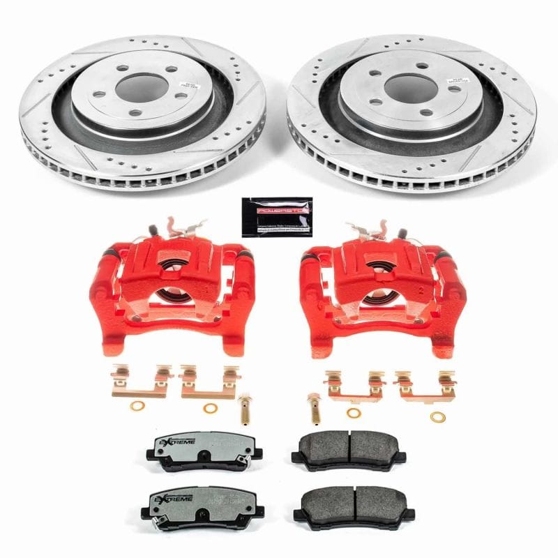 PowerStop — Z26 Street Performance Ceramic Brake Pad, Drilled Slotted Rotor, and Caliper Kit