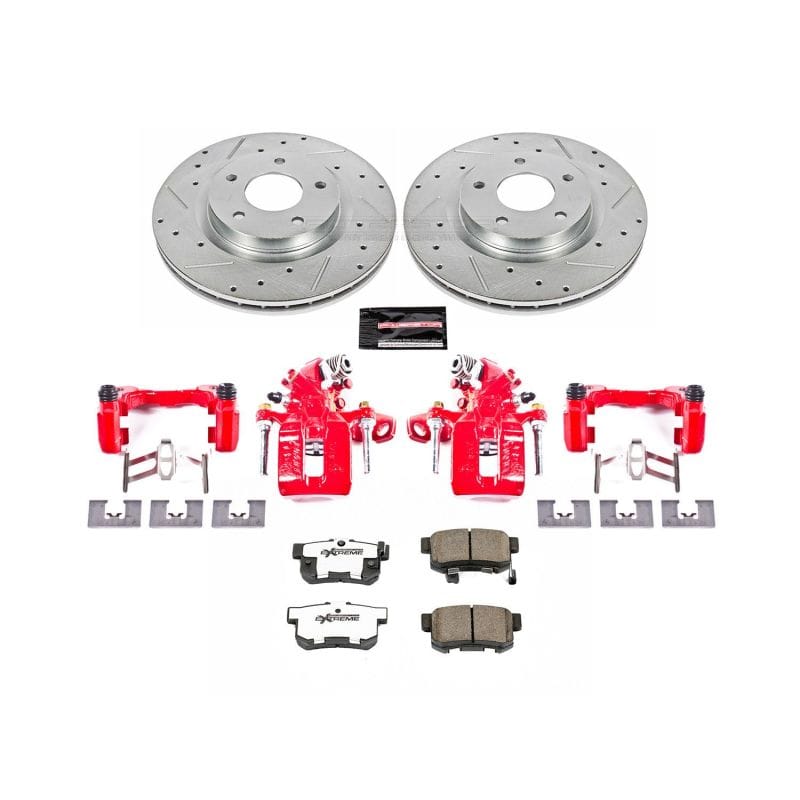 PowerStop — Z26 Street Performance Ceramic Brake Pad, Drilled Slotted Rotor, and Caliper Kit