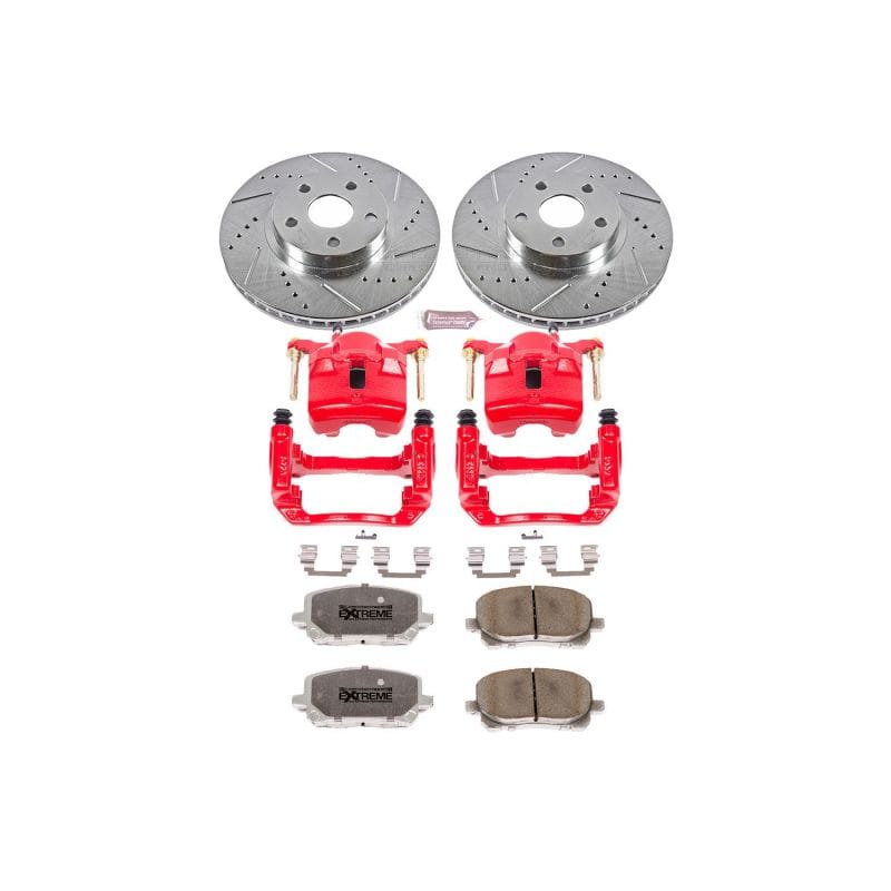 PowerStop — Z26 Street Performance Ceramic Brake Pad, Drilled Slotted Rotor, and Caliper Kit