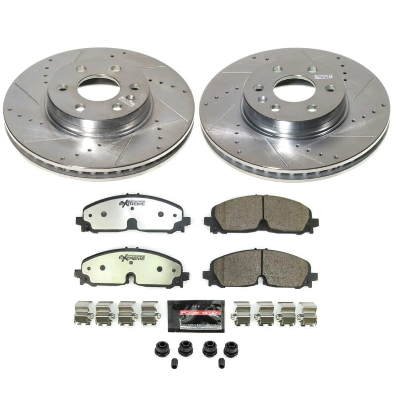 PowerStop — Z36 Truck and SUV Carbon-Fiber Ceramic Brake Pad and Drilled & Slotted Rotor Kit