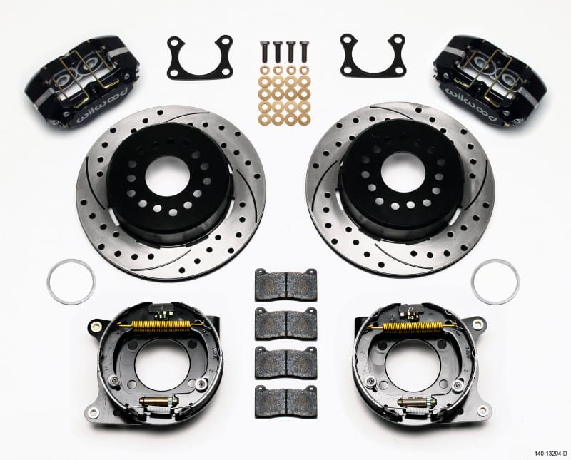 Wilwood — KIT,REAR,DISC/DRUM,DP-DB,BIG FORD,2.36 OFF,1PC .81 ROTOR,DRILLED,BLACK