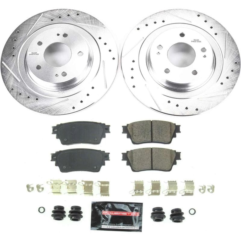 PowerStop — Z23 Daily Driver Carbon-Fiber Ceramic Brake Pad and Drilled & Slotted Rotor Kit