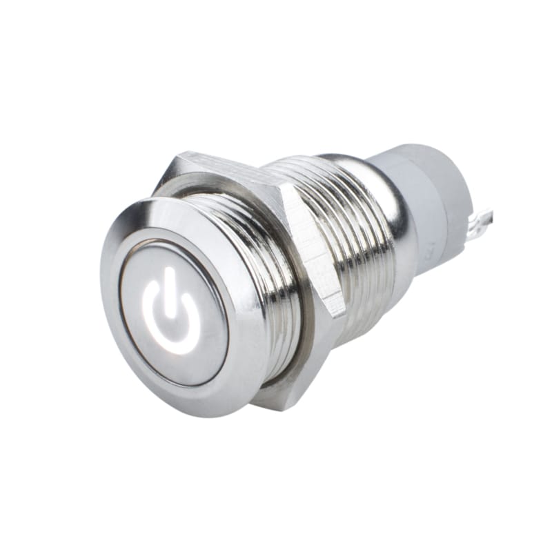 ORACLE Lighting — Pre-Wired Power Symbol Momentary Flush Mount LED Switch, White