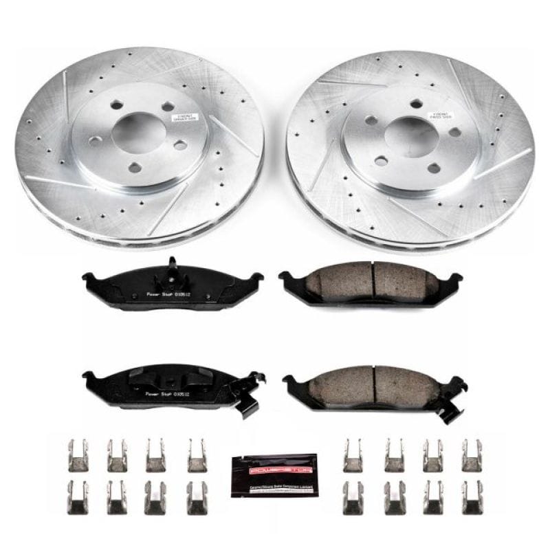 PowerStop — Z23 Daily Driver Carbon-Fiber Ceramic Brake Pad and Drilled & Slotted Rotor Kit
