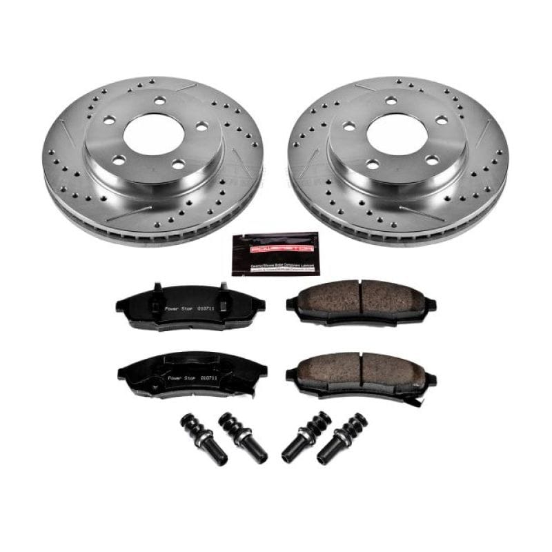 PowerStop — Z23 Daily Driver Carbon-Fiber Ceramic Brake Pad and Drilled & Slotted Rotor Kit