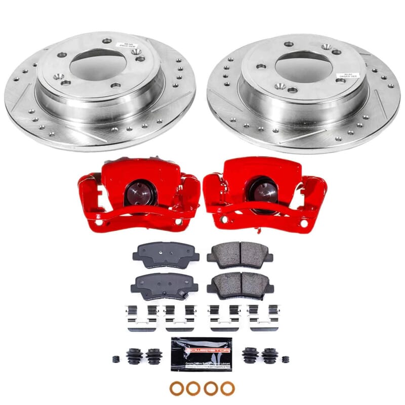 PowerStop — Z23 Daily Driver Carbon-Fiber Ceramic Pads Drilled & Slotted Rotor & Caliper Kit