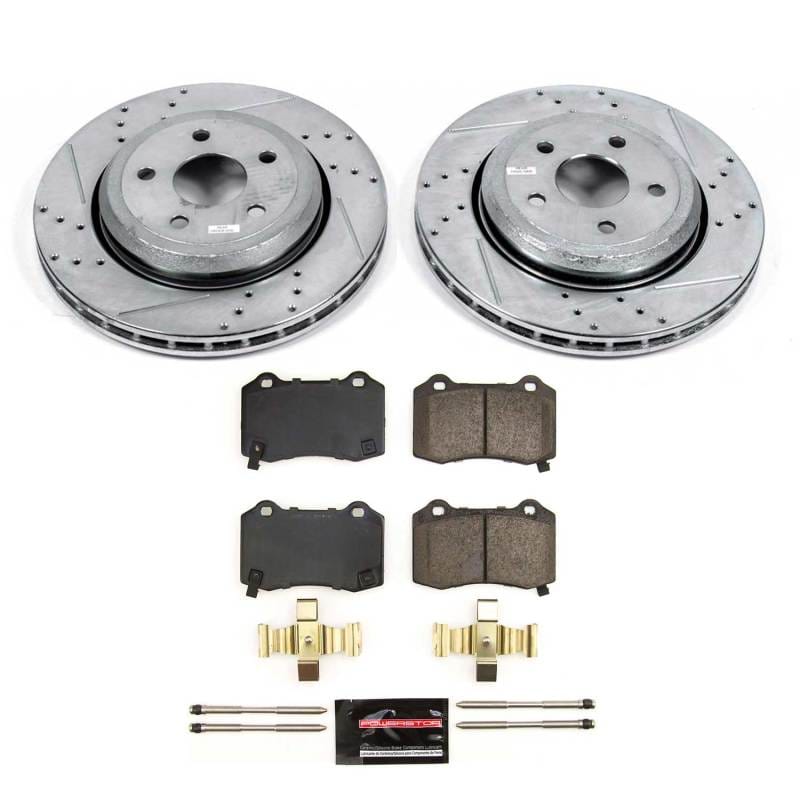 PowerStop — Z23 Daily Driver Carbon-Fiber Ceramic Brake Pad and Drilled & Slotted Rotor Kit