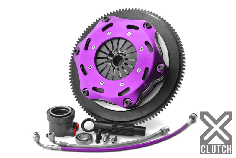 XCLUTCH — Clutch Kit Inc Chromoly Flywheel + HRB; 7  1/4" Twin Solid Ceramic Discs 