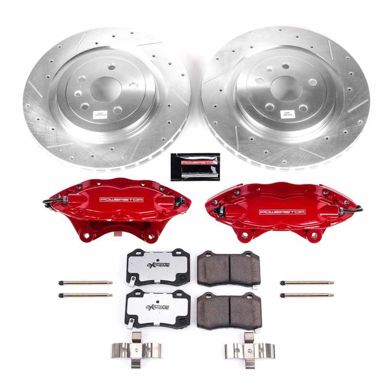 PowerStop — Z26 Street Performance Ceramic Brake Pad, Drilled Slotted Rotor, and Caliper Kit