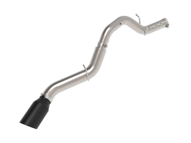 aFe — Large Bore-HD 5 IN 409 Stainless Steel DPF-Back Exhaust System w/Black Tip