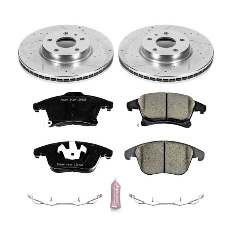 PowerStop — Z23 Daily Driver Carbon-Fiber Ceramic Brake Pad and Drilled & Slotted Rotor Kit
