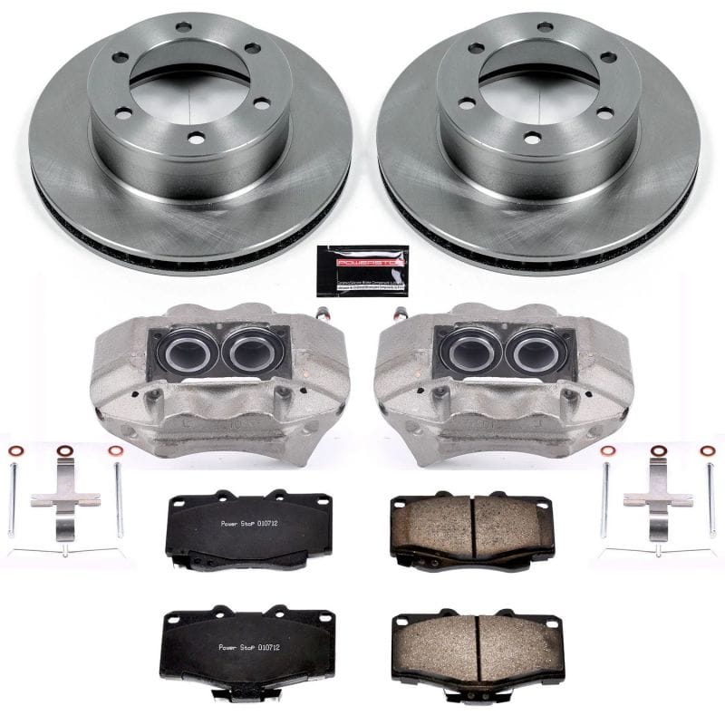 PowerStop — OE Stock Replacement Low-Dust Ceramic Brake Pad, Rotor and Caliper Kit