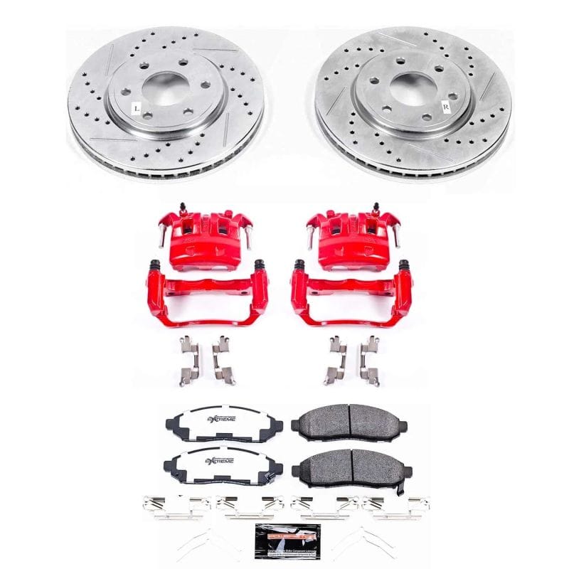 PowerStop — Z36 Truck and SUV Ceramic Brake Pad, Drilled & Slotted Rotor, and Caliper Kit