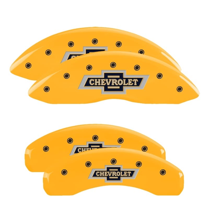 MGP — Set of 4 caliper covers, Engraved Front and Rear: 100 Anniversary logo, Yellow p